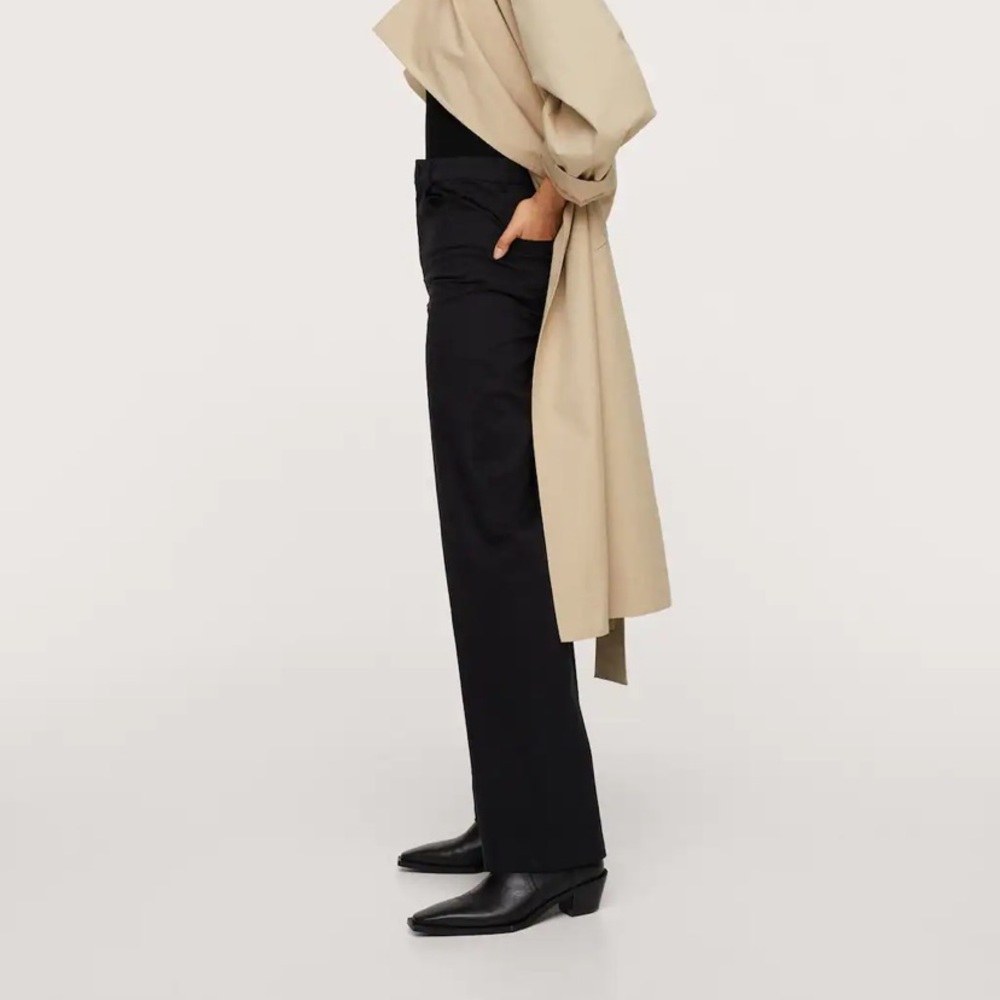 Mango Cotton Straight Cotton Pants